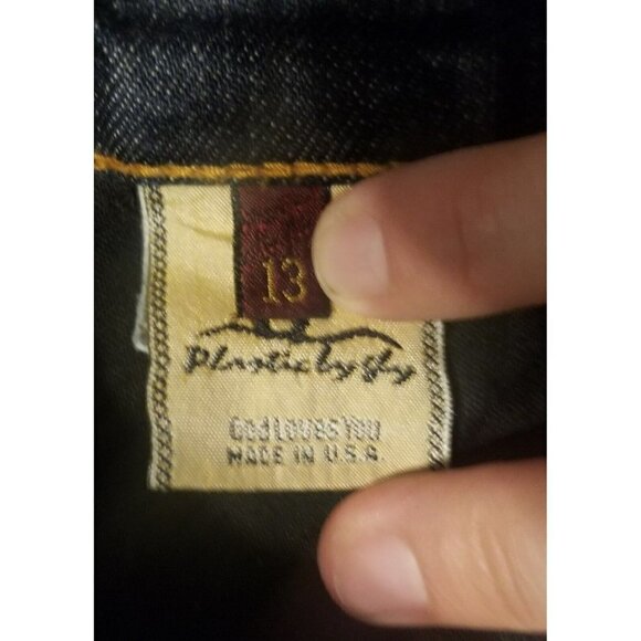 Plastic By Gly Jeans Junior Sz 13 Dark Wash - Picture 5 of 8